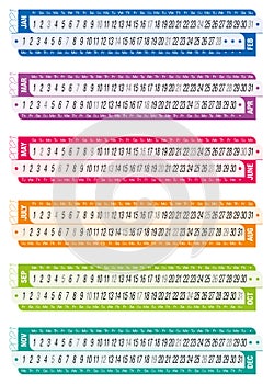 2021 colorful flat calendar