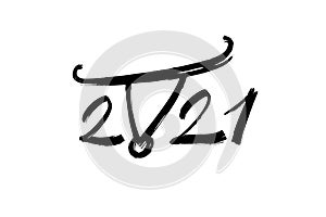2021 design template for new year black and white