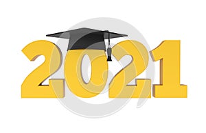 2021 Graduation Cap Isolated