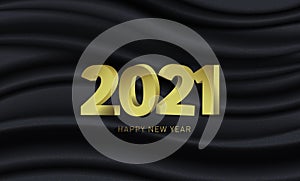 2021 Happy new year greeting banner. Happy New Year 2021 Shining background. Holiday vector illustration of black numbers and spar