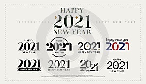 2021 Happy New Year logo design. 2021 number design celebrate for logo template. Vector illustration