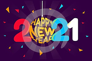 2021 Happy new year  logo text design,2021 number design template