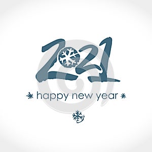 2021 Happy New Year logo text design. 2021 with wishes vector template.