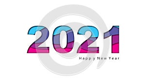 2021 Happy New Year luxury holiday banner with handwritten inscription Happy New Year. Minimalistic text template. Happy new year