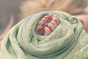 2021 little feet of newborn baby