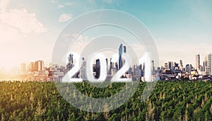 2021 new year in eco-friendly city