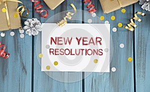 2021 New Year Resolutions on notepad - retro styles