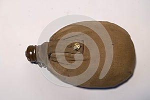 20210129. Classic soldier`s flask  in a fabric cover