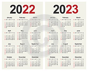 2022 and 2023 year calendar planner template