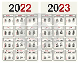 2022 and 2023 year calendar planner template