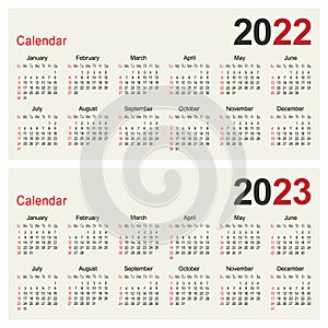 2022 and 2023 year calendar planner template