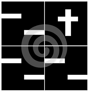 2022 black and white block design with cross