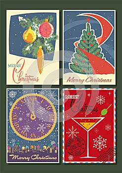 2022 Christmas Greeting Cards Vector set