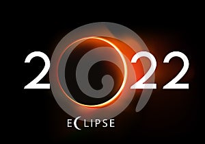 2022 greeting card with a background showing a total solar eclipse.