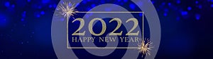 2022 Happy New Year, New Year`s Eve Party, festive celebration holiday greeting card background banner panorama illustration