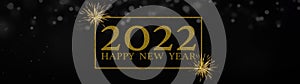 2022 Happy New Year, New Year`s Eve Party, festive celebration holiday greeting card background banner panorama illustration