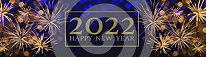 2022 Happy New Year, New Year`s Eve Party, festive celebration holiday greeting card background banner panorama illustration