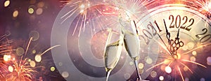 2022 New Year Celebration - Countdown And Toast With Champagne