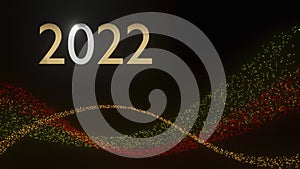 2022 new year lettering with flows of small particles