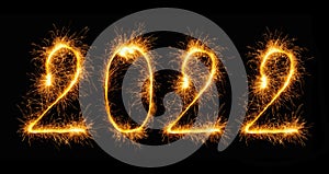 2022 numbers made of bengal sparklers