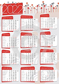 2022 red dots calendar italian