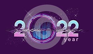 2022 year numbers space banner vector