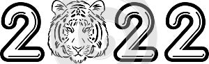 2022 is the year of the tiger. Sign for design