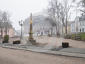 2023 April 15. Polish Saxon Post Milestone in Oberwiesentha