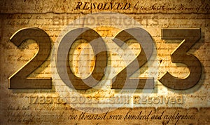 2023, Bill of Rights, Still Resolved Composite. 3D Illustration