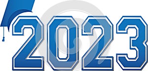 2023 Blue Varsity Letters Logo