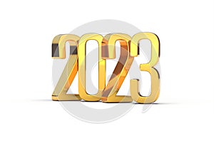 2023 celebration gold - 3D rendering