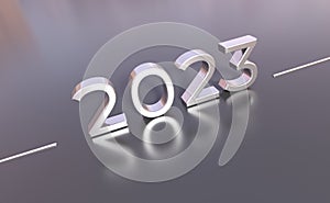 2023 celebration silver - 3D rendering