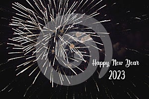 2023. figures. bright festive fireworks, congratulations on the upcoming Happy New Year. burning lights, background for winter hol