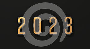 2023 greeting card with gold digits