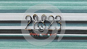 2023 Happy New Year 3D animation text background