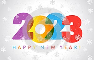 2023 happy new year colorful watercolor card