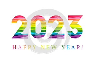 2023 and happy new year concept. Abstract design with colors.