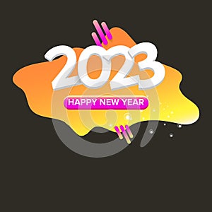2023 Happy new year creative design background, greeting card and banner with text. Vector 2023 new year numbers