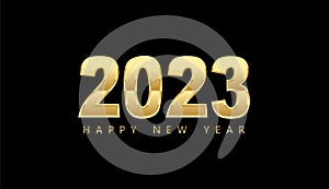2023 Happy new year, Numbers Design, luxury gold style, Vector illustration