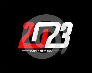 2023 Happy New Year Text Typography Design Element flyer, banner design