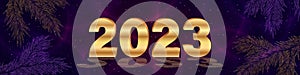 2023 Happy New Year, vector illustration with a bright background