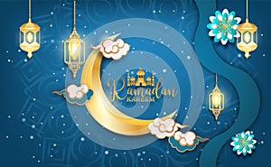 2023 Happy Ramadan. Eid Mubarak greeting Ramadan kareen vector Wishing for Islamic festival for banner, poster, background