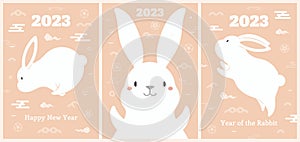 2023 Lunar New Year cute rabbits poster collection
