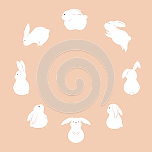 2023 Lunar New Year cute rabbits round frame