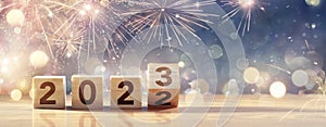 2023 New Year Celebration - Wooden Number Blocks