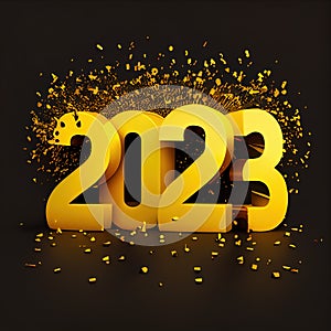 2023 new year with glitter