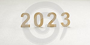 2023 new year numbers on fantasy white background