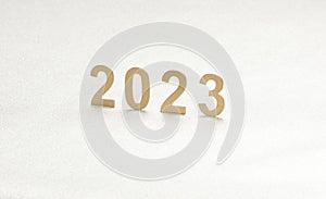 2023 new year numbers on fantasy white background