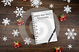 2023 New Year`s Resolution Text on Note Pad