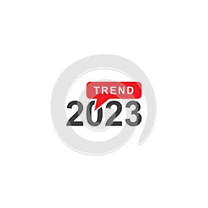2023 trend label. Vector icon illustration